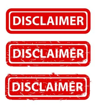 Disclaimer, rust dirty red simple rectangle vector rubber stamp effect Stock Illustration