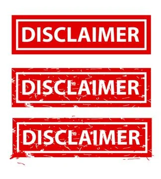 Disclaimer, rust dirty red simple rectangle vector rubber stamp effect Stock Illustration