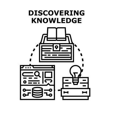 Disclosing knowledge discovering idea data learning process Stockillustratie