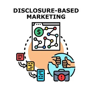 Disclosure based marketing data analysis and ethics concept Illustrazione stock