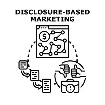 Disclosure based marketing data analysis and ethics concept Stock Illustration