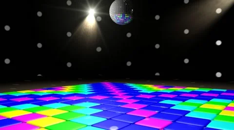 Disco Angle B Spinning Disco Ball and Changing Colored Lights Stock-Footage 60578376