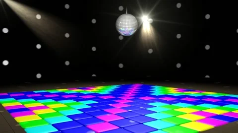 Disco Angle C Spinning Disco Ball and Changing Colored Lights Stock-Footage 60578409
