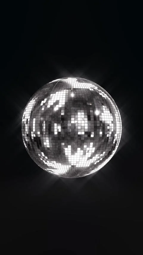 Disco Ball 3d Animation Night Club Disco Party. Sparkling spins lights. Bright Stock Footage 333901091