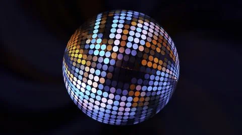 Disco ball in abstraction. Motion. A disco ball that shimmers with different Stock Illustration