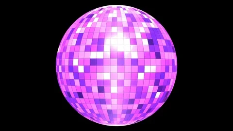 Disco Ball Alpha Channel Loop Purple Stock Footage