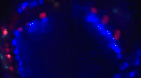 Disco Ball and Oscillating Lights in Dance Club HD Video Stock Footage 30770103