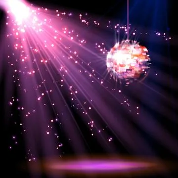 Disco ball background with light Stock Illustration