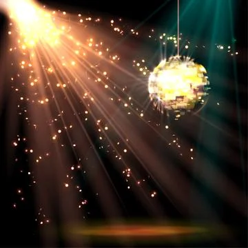 Disco ball background with light Stock Illustration
