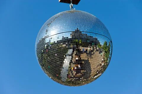 Disco ball with blue sky Stock Photos