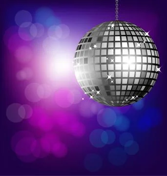 Disco ball on bokeh background Illustrazione stock