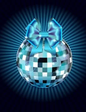Disco ball with bow Stock Illustration