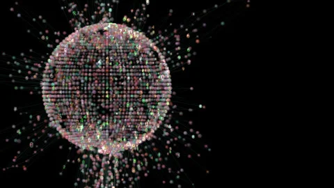 Disco Ball Colorful Light Rays Rotation Animation 스톡 동영상 241605747