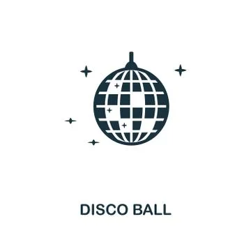 Disco Ball creative icon. Simple element illustration. Disco Ball concept symbol Stock Illustration