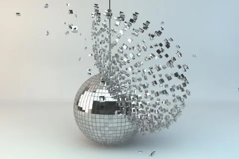 Disco ball exploding Illustrazione stock