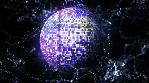 Disco Ball in Falling Cubes, with Green Screen, Loop Stock Footage 30515082