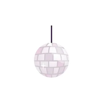 Disco ball flat vector icon, symbol music dance club of 70s, shiny hanging .. Illustrazione stock