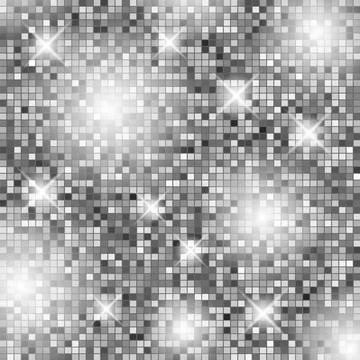 Disco ball grey pattern. Grey bright glass background Stock Illustration