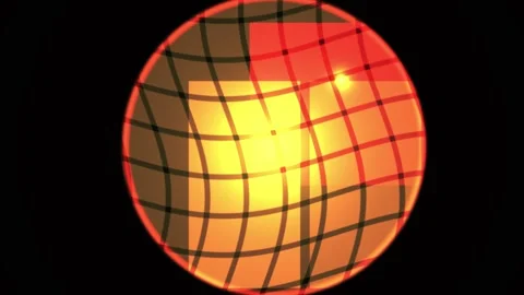 Disco ball with grid pattern reflecting light reflections. Stock Footage 337459240