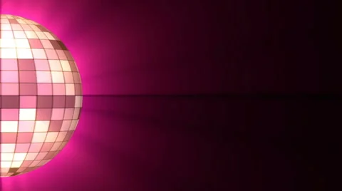 Disco Ball. Halb disco ball violet color and shine. Looping Stock-Footage 61812593