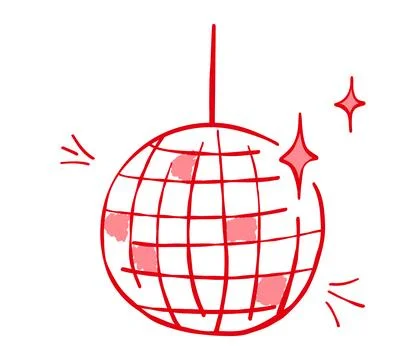 Disco ball. Hand drawn vector doodle illustration. Whimsical party symbol Stock Illustration