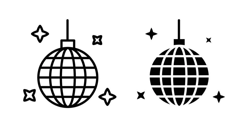 Disco ball icon design. Simple Vector illustrations.. Stock Illustration