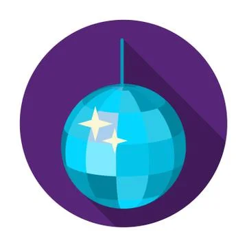 Disco ball icon in flat style isolated on white background. Event service symbol Illustrazione stock
