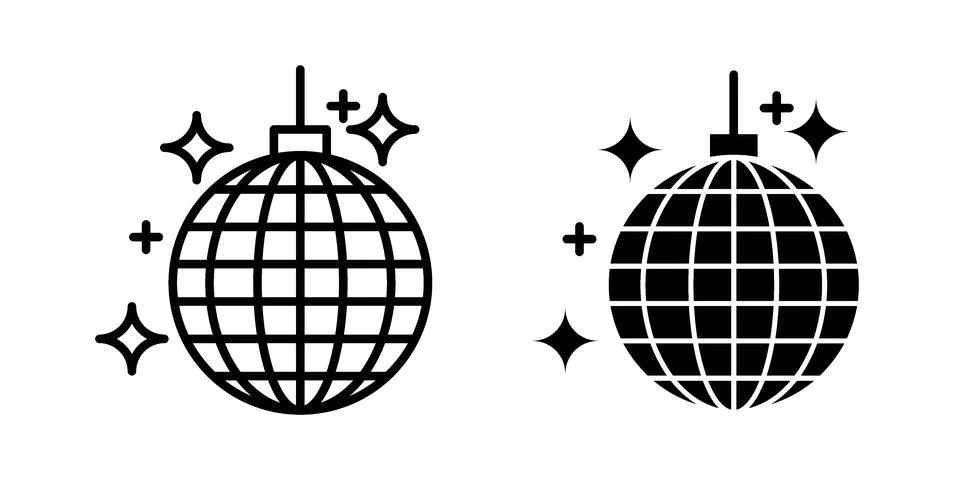 Disco ball icon set. Vector EPS 10 Stock Illustration