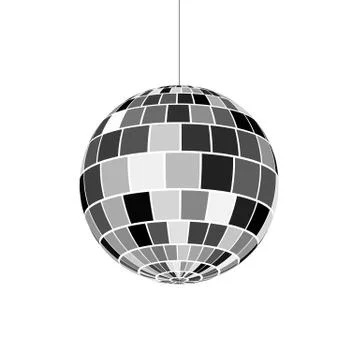 Disco ball icon. Symbol nightlife of 70s. Retro disco party. Stock Illustration