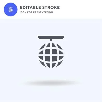 Disco Ball icon vector, filled flat sign, solid pictogram isolated on white Illustrazione stock