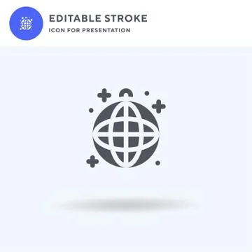 Disco Ball icon vector, filled flat sign, solid pictogram isolated on white Illustrazione stock