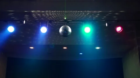 Disco Ball &amp; Led Disco Light in Night Club Dj Party Stock-Footage 50019869