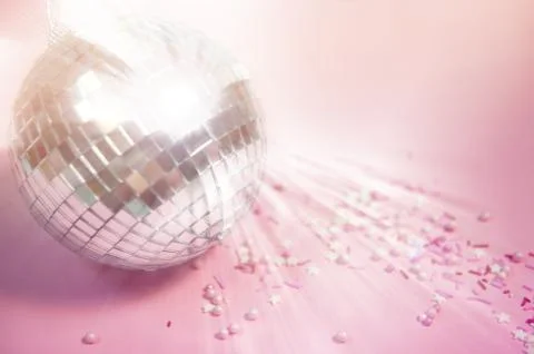 Disco ball light reflection background. Close up. Stock Photos