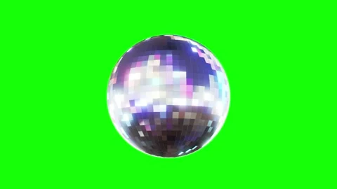 Disco Ball Looped Seamless Rotations on Green Screen Backgroung. Stock Footage