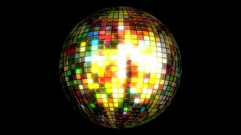 Disco ball looping 3D animation with alpha matte Video stock 71239827