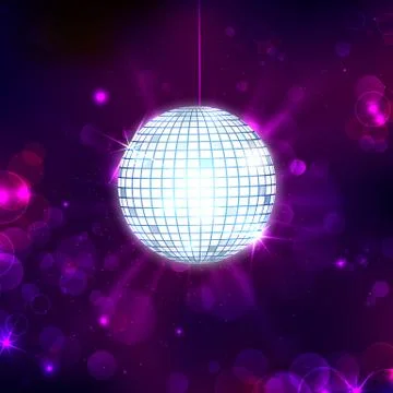 Disco Ball on Musical Background Stock Illustration