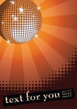 Disco ball on orange. Stock Illustration
