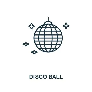 Disco Ball outline icon. Simple element illustration. Disco Ball icon symbol Stock Illustration