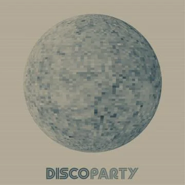 Disco ball on a paper. Design element for party flyer Illustrazione stock