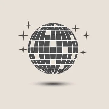 Disco ball party icon. Vector illustration, flat design. Stock Illustration