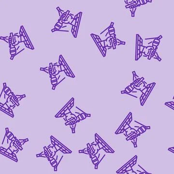 Disco ball party line vector seamless pattern Stock Illustration