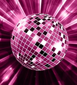 Disco ball party vector background with rays vector Illustrazione stock