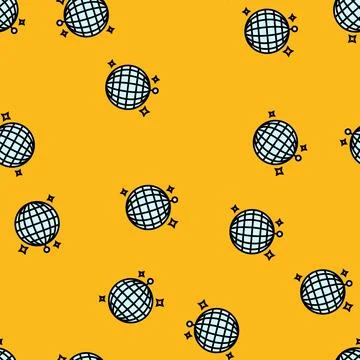 Disco ball party vector seamless pattern Stock Illustration