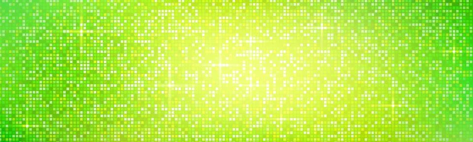 Disco ball pattern - lime green square mosaic Stock Illustration
