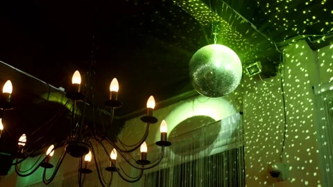 Disco ball plus chandelier Stock Footage 194693164