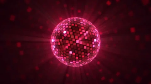 Disco Ball Red - Fly Around Stock-Footage 39206199