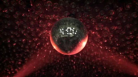 Disco ball red Stock Footage 104773789