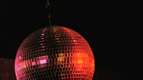 Disco ball red lights Stock Footage 695309