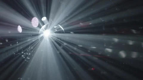 Disco Ball with Reflected Moving Rays Rotating. Stock Footage 270325044