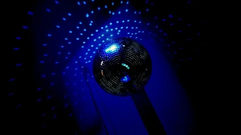 Disco ball in restaurant or night club. 4K footage. Spinning ball. 스톡 동영상 84740367